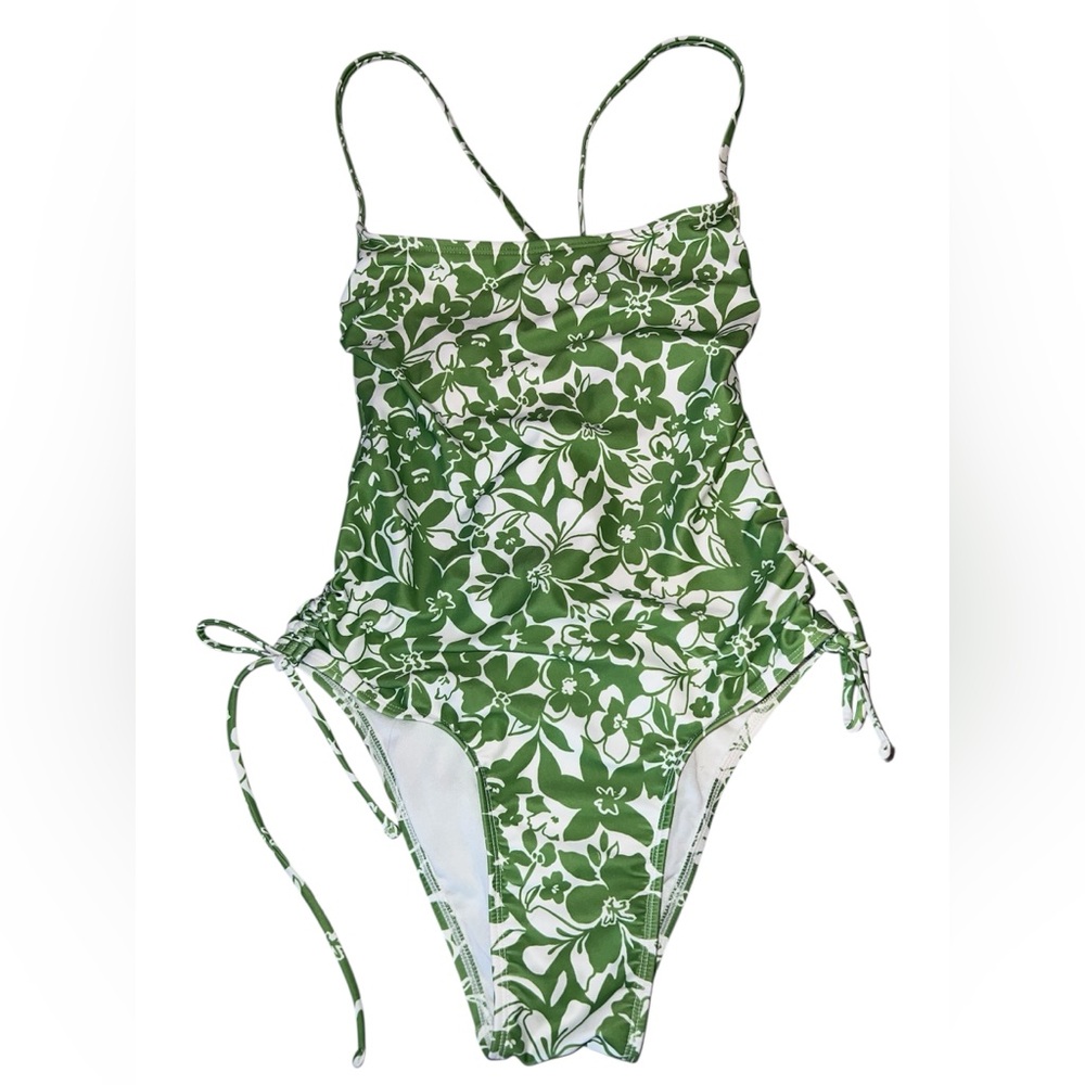 Light green floral one piece Swimsuit